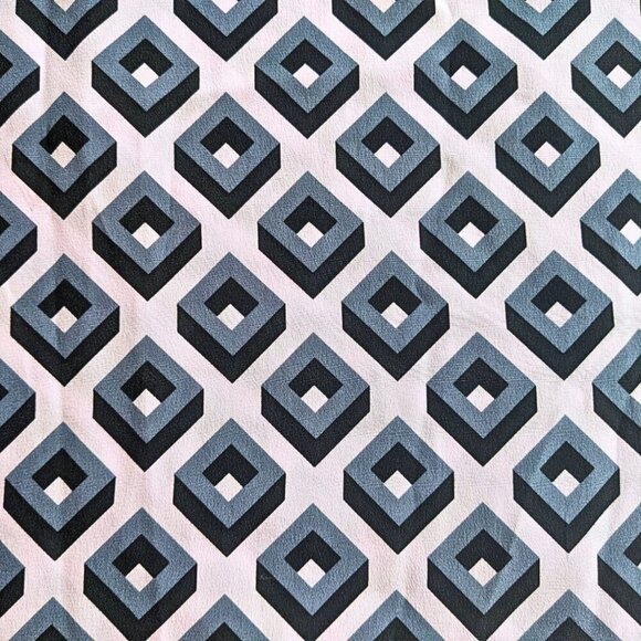 DIANE VON FURSTENBERG Purple Gray Keyhole Geometric Drop Waist Mini Dress Sz 0 - Picture 2 of 10